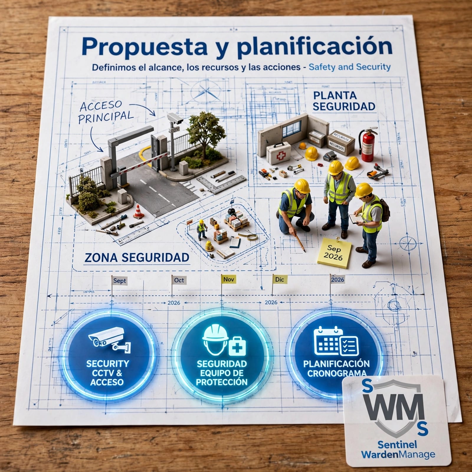Ilustración de una propuesta y planificación de seguridad