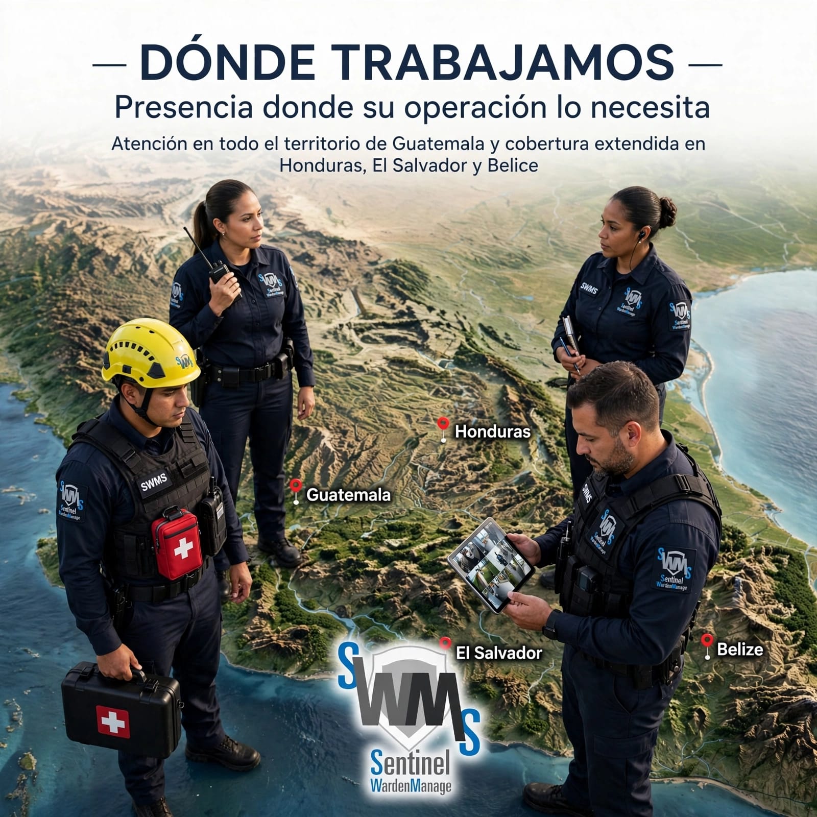 Ilustración de la cobertura de servicios en Guatemala y países vecinos